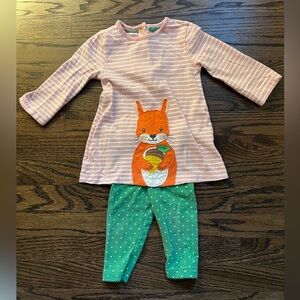 Baby Boden Appliqué Dress and Legging Set size 6-9 months